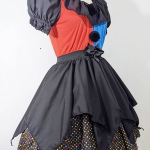 VK Freakshow harlequin goth polka dots clown kei clowncore clown Halloween costume dress small to plus size