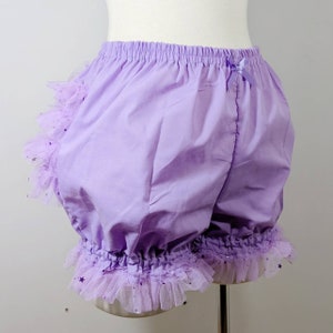 Cute star fancy ruffle short mini bloomers-- kawaii fairy decora pop kei, adult women, small to plus size