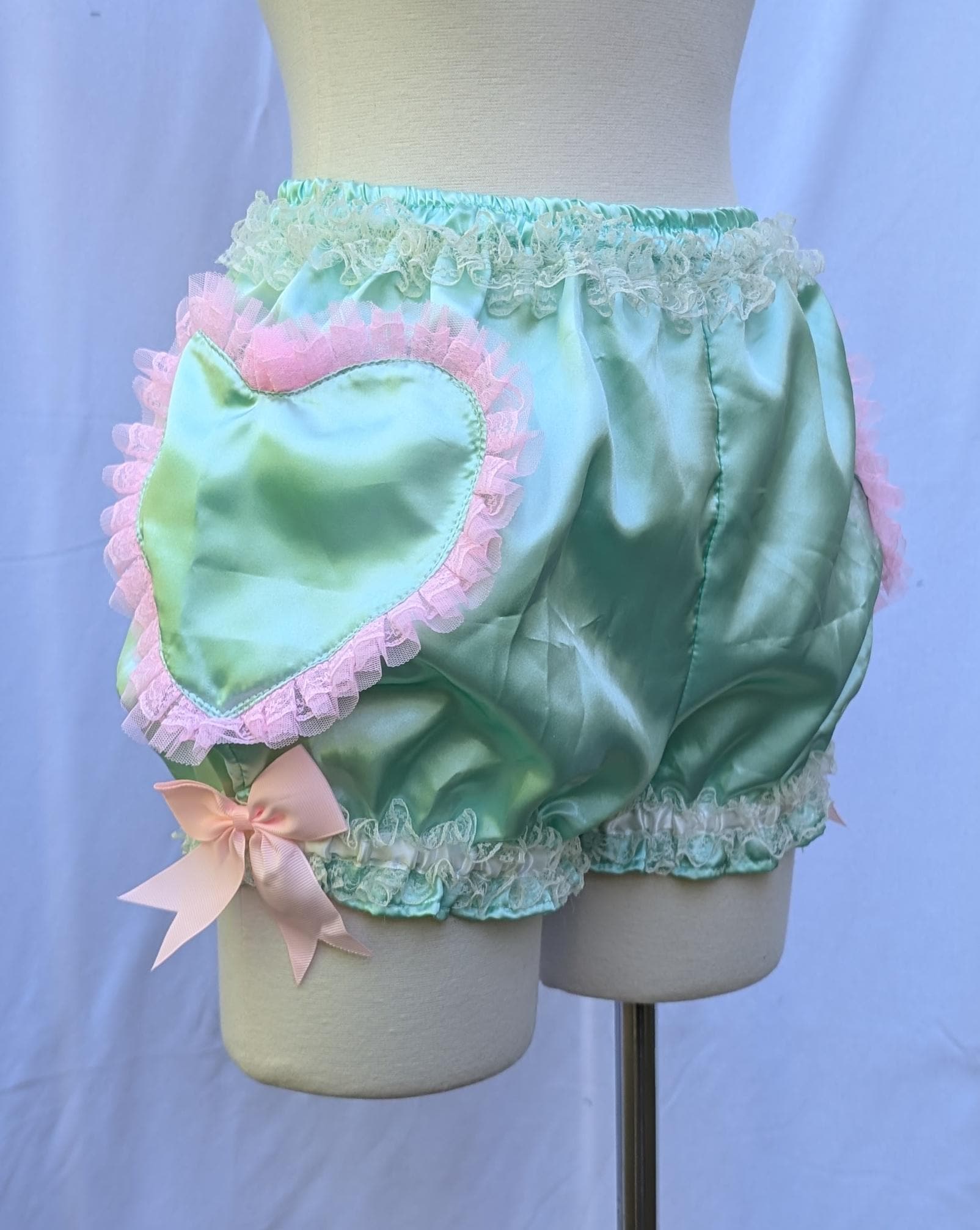 Custom mini satin burlesque heart bloomers CHOOSE YOUR COLOR adult woman