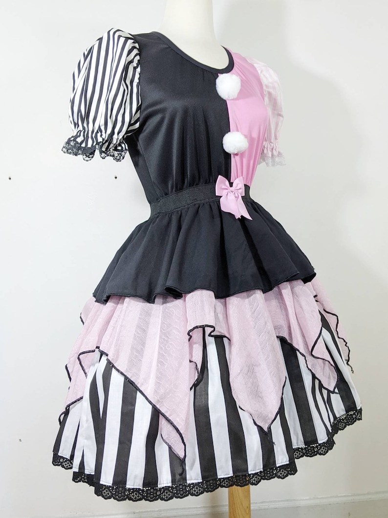 VK Freakshow pink and black stripe clown clowncore small to plus size image 2