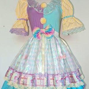 VK Freakshow harlequin fairy kei mint pastel unicorn carousel clown lolita Halloween costume dress small to plus size