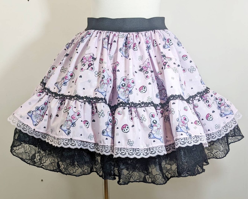 Pastel Goth Fairy Kei Bear Bat Wing Skirt Visual Kei Goth - Etsy