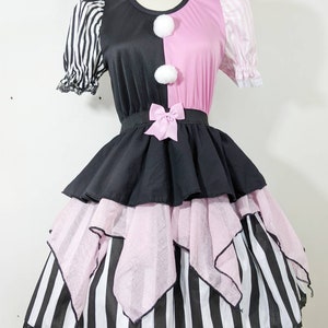 VK Freakshow pink and black stripe clown clowncore small to plus size