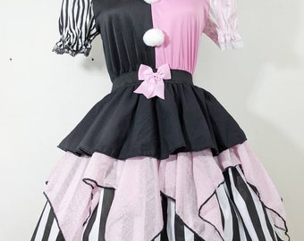 VK Freakshow pink and black stripe clown clowncore small to plus size