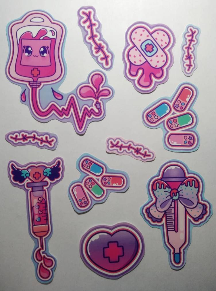 Menhera-chan Cute Girl Decorative Mixed Stickers - Girls Diary Scrapbooking  Sticker Decal Phone Doodle Stickers XWSHU