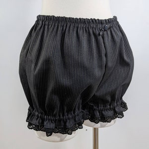 Pinstripe micro mini bloomers steampunk cosplay adultsmall to plus size image 1