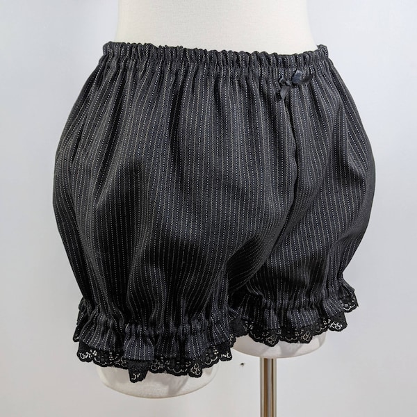 Pinstripe micro mini bloomers steampunk cosplay adult--small to plus size