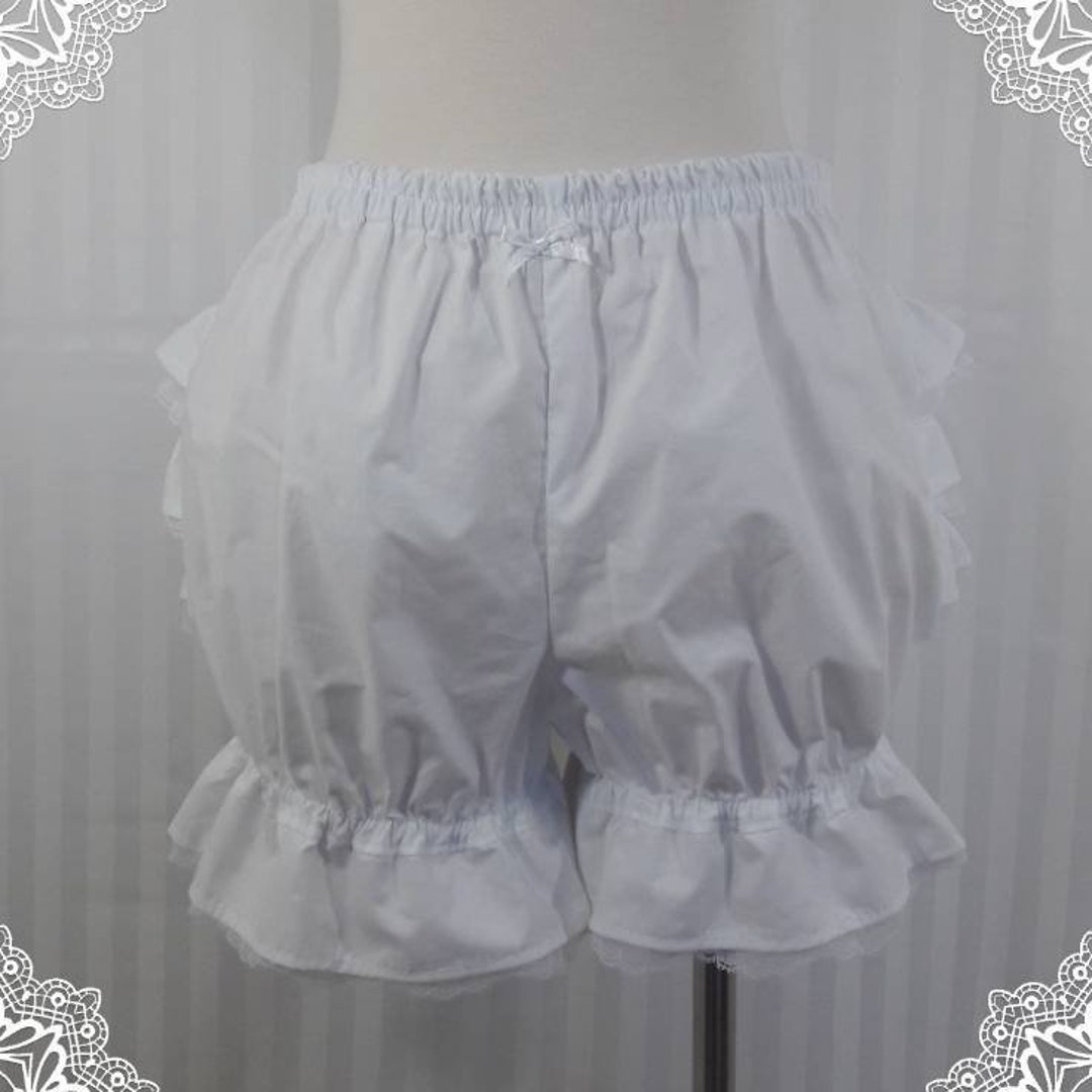 White Fancy Ruffle Short Bloomers Steampunk Lolita Adult Women - Etsy