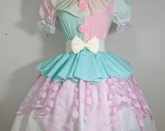 Vestido de disfraz de Halloween VK Freakshow estilo arlequín hada kei menta pastel payaso lolita talla pequeña a grande