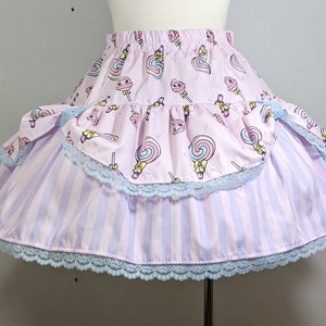 Pink lollipop candy girl skirt fairy kei sweet pop lolita small to plus size