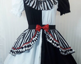 VK Freakshow harlequin clown lolita Halloween costume dress small to plus size