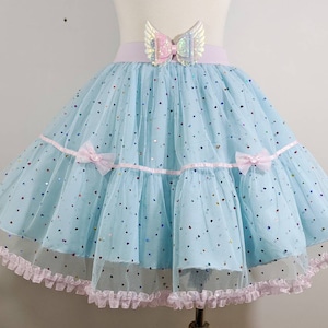 Rainbow pastel hearts skirt tutu fairy kei sweet pop lolita small to plus size