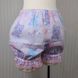 Kawaii fairy pastel kei bear micro mini lolita bloomers adult--small to plus size