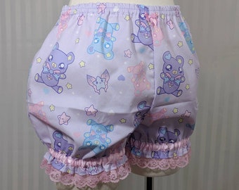 Kawaii fairy pastel kei bear micro mini lolita bloomers adult--small to plus size
