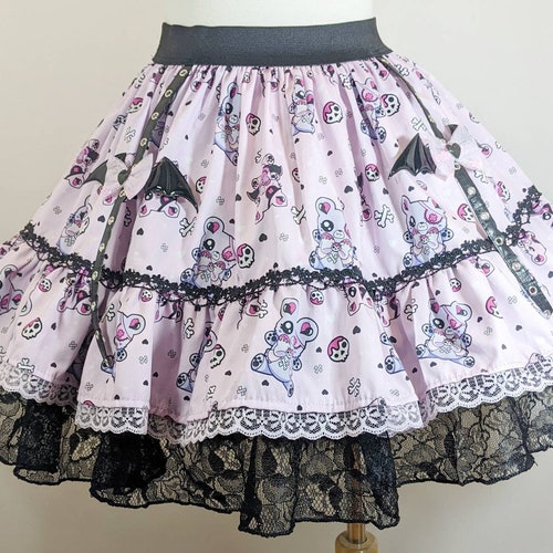 Pastel Goth Fairy Kei Pleated Skirt Visual Kei Goth Adult Etsy