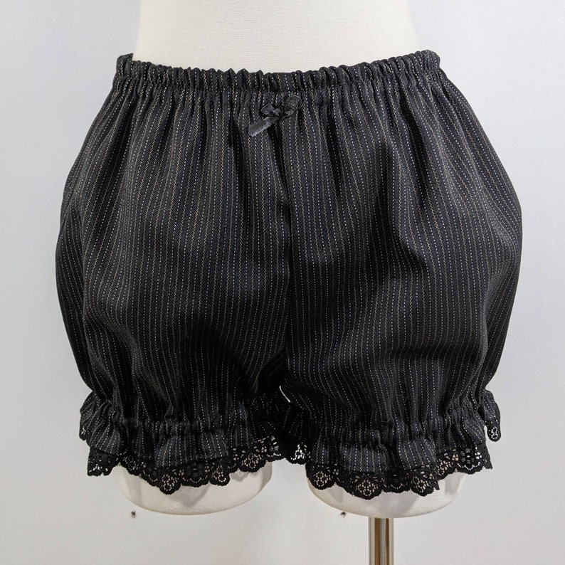 Pinstripe micro mini bloomers steampunk cosplay adultsmall to plus size image 2