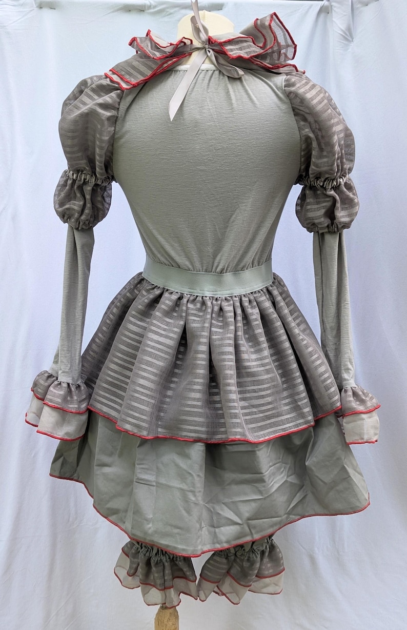 Vestido de disfraz de payaso gris de Halloween de VK Freakshow, talla pequeña a grande imagen 4