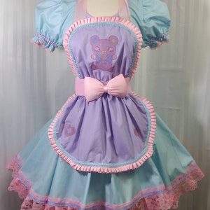 Blue lolita fairy kei menhera Yami kawaii maid nurse cosplay dress adult small to plus size choose color