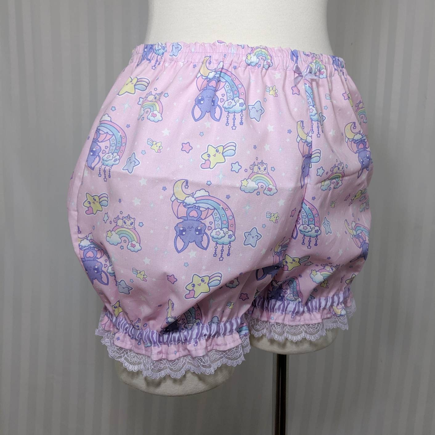 Kawaii fairy pastel kei bat melty moon rainbow unicorn galaxy micro mini lolita bloomers adult--small to plus size