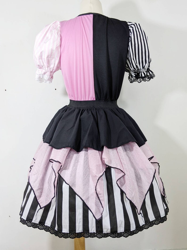 VK Freakshow pink and black stripe clown clowncore small to plus size image 4