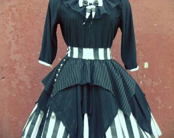 VK Freakshow goth visual kei skeleton Halloween costume dress small to plus size