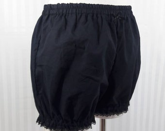 Black plain mini lolita steampunk bloomers shorts adult woman size small to plus size