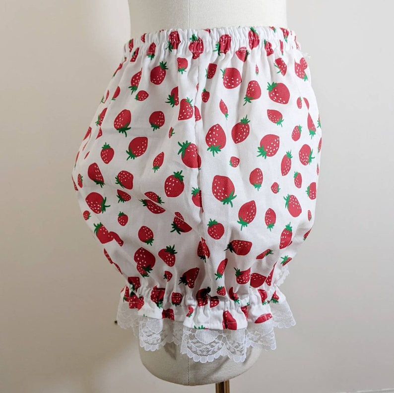 Pastel strawberry mini sweet lolita fairy kei bloomers shorts adult woman size small-plus size image 3