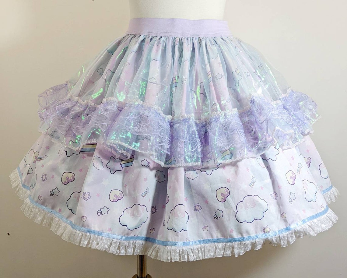 Pastel Rainbow Galaxy Star Candy Girl Skirt Fairy Kei Sweet - Etsy