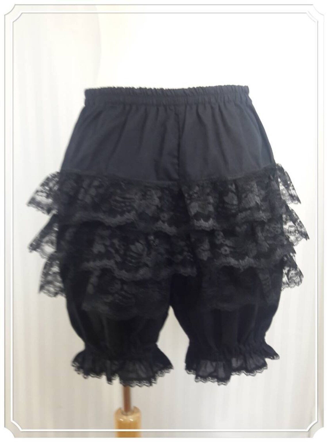 Black Ruffle Above the Knee Bloomers Steampunk Lolita Adult Women Small ...