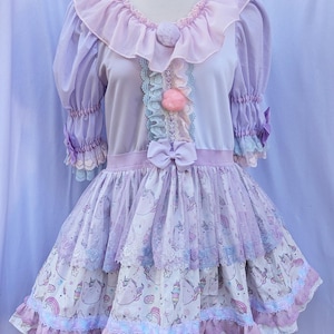 VK Freakshow arlequin pastel licorne clown kei clowncore clown Halloween costume robe L/XL