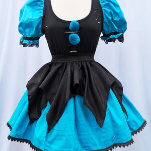 VK Freakshow harlequin babydoll gothic turquoise slasher clown kei clowncore clown Halloween costume dress