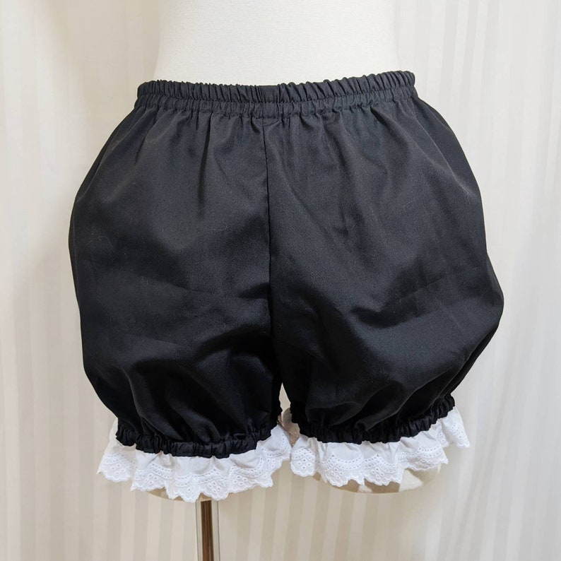Mini lolita steampunk bloomers with eyelet lace trim shorts adult woman size small to plus size image 2