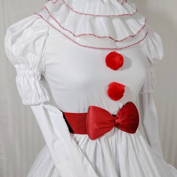 VK Freakshow white clown Halloween costume dress small to plus size