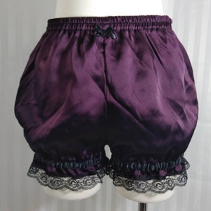 Mini satin burlesque bloomers with black lace trim steampunk lolita CHOOSE YOUR COLOR adult woman small to plus size image 5