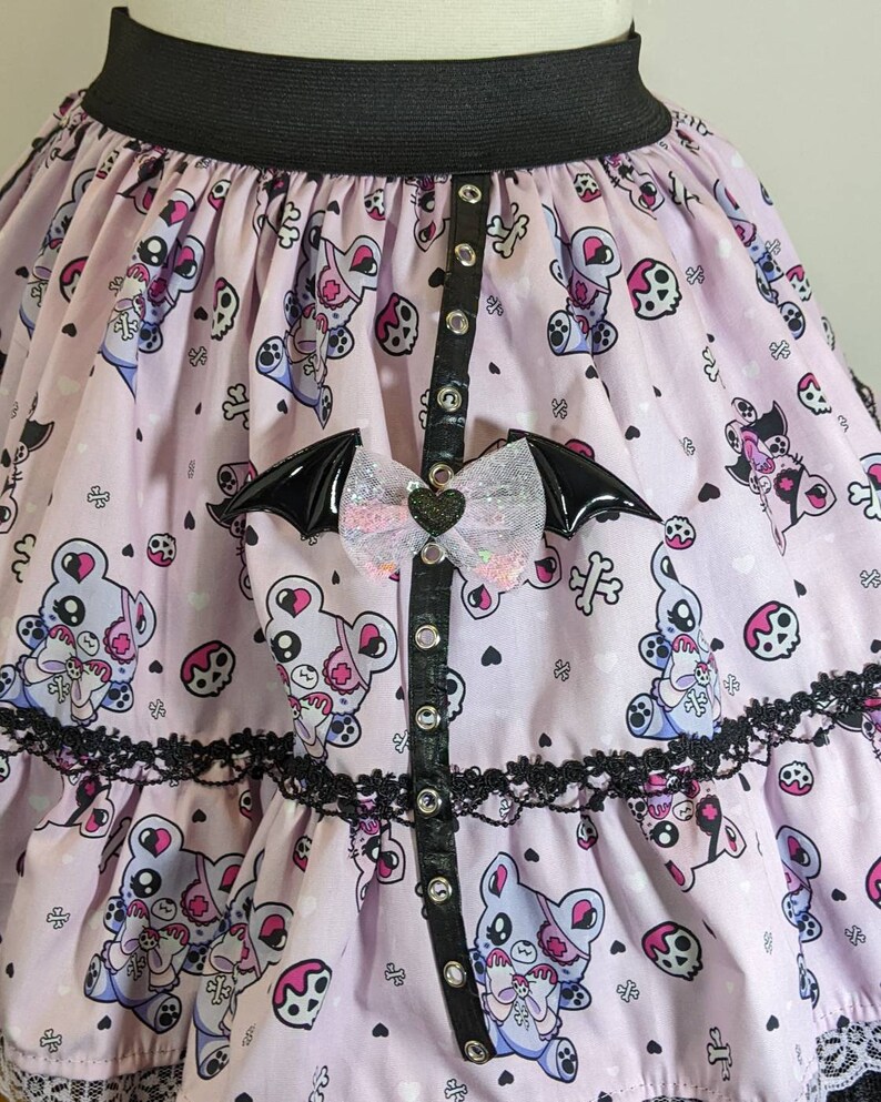 Pastel Goth Fairy Kei Bear Bat Wing Skirt Visual Kei Goth Etsy