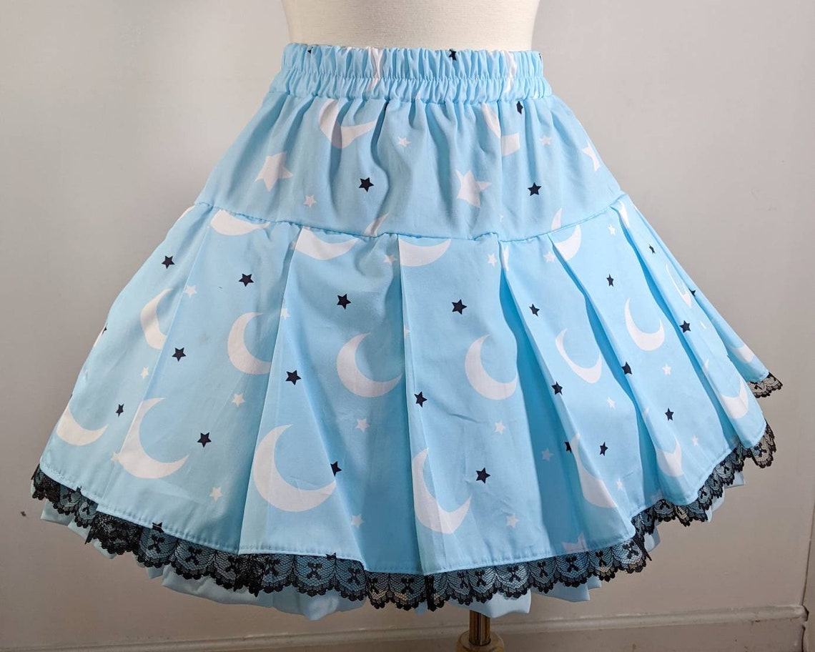 Moon and star galaxy pastel goth skirt fairy kei sweet pop | Etsy