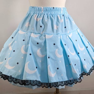 Moon and star galaxy pastel goth skirt fairy kei sweet pop lolita small to plus size image 3