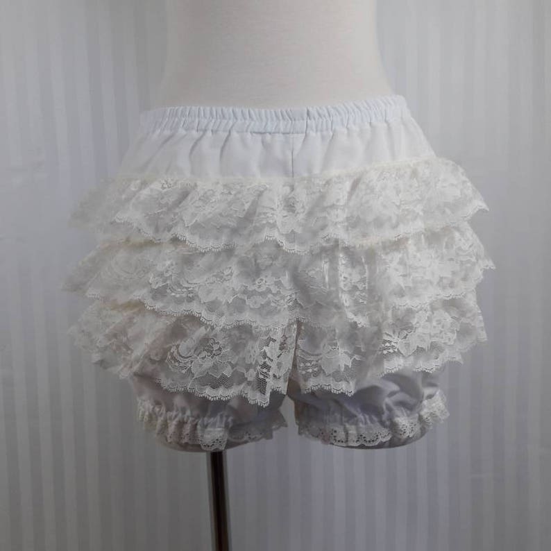Ivory mini adult bloomers beige cream lolita steampunk gothic victorian small to plus size image 4
