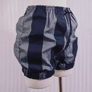 Grayscale large stripe pumpkin shorts micro mini bloomers adult women, small to plus size