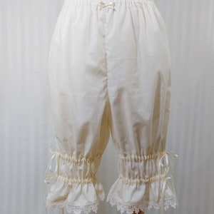 Cream adjustable above the knee bloomers lolita adult--small to plus size