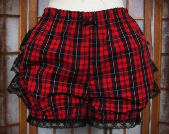 Plaid micro mini bloomers goth punk size small to plus size