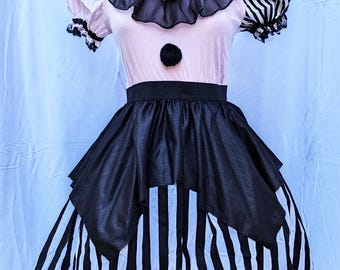 VK Freakshow harlequin choose your color stripe clown kei clowncore clown Halloween costume dress small to plus size