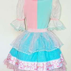 VK Freakshow harlequin fairy kei mint pastel ghost clown lolita Halloween costume dress small to plus size image 4