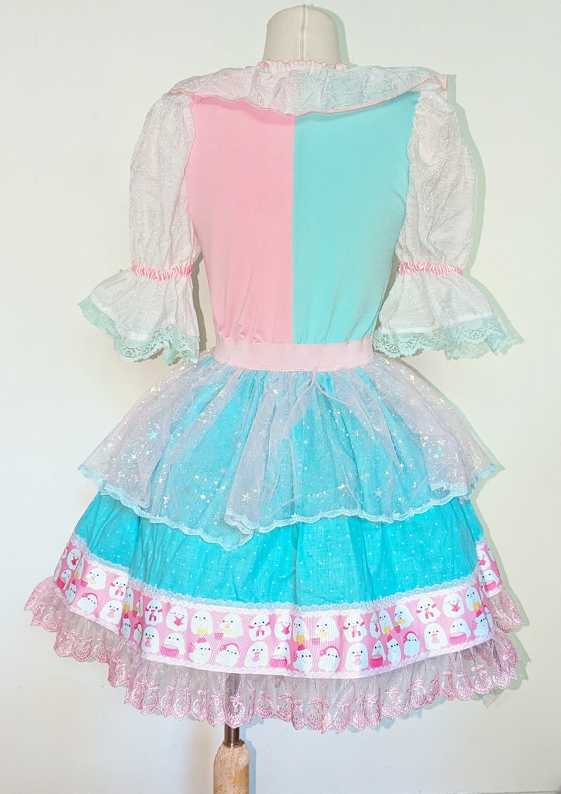 VK Freakshow harlequin fairy kei mint pastel ghost clown lolita Halloween costume dress small to plus size image 4