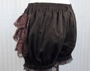 Brown steampunk lolita micro mini bloomers adult women--small to plus size