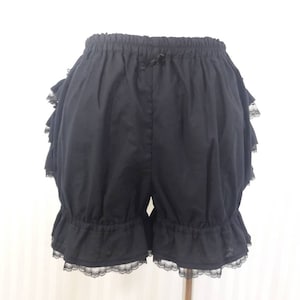 Black fancy ruffle short bloomers steampunk lolita adult women