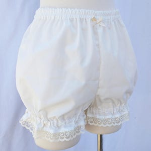Elfenbein schlichte Mini Lolita Steampunk Pumphose Shorts Erwachsene Frau Größe small-plus size