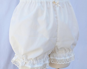 Ivory plain mini lolita steampunk bloomers shorts adult woman size small-plus size