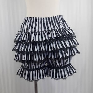 CHOOSE YOUR COLOR stripe fancy ruffle short bloomers steampunk lolita adult women small to plus size image 3