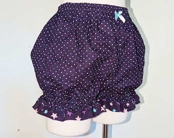 Purple clown jester polka dot and stars micro mini gothic pirate lolita bloomers small to plus size